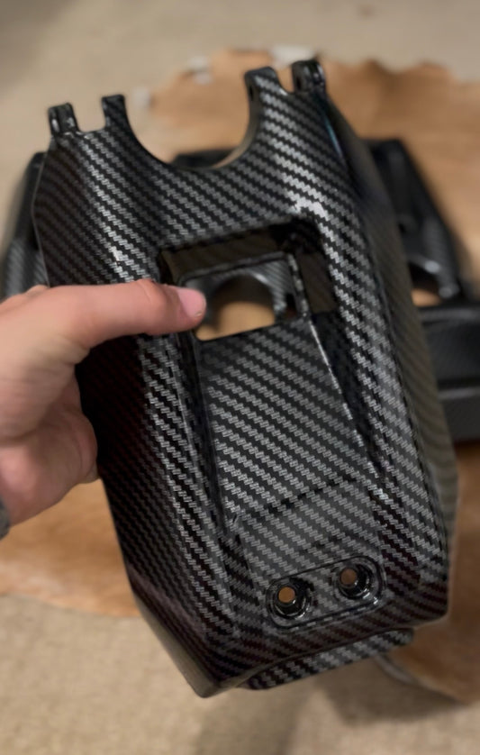 Fake carbon fiber battery lid